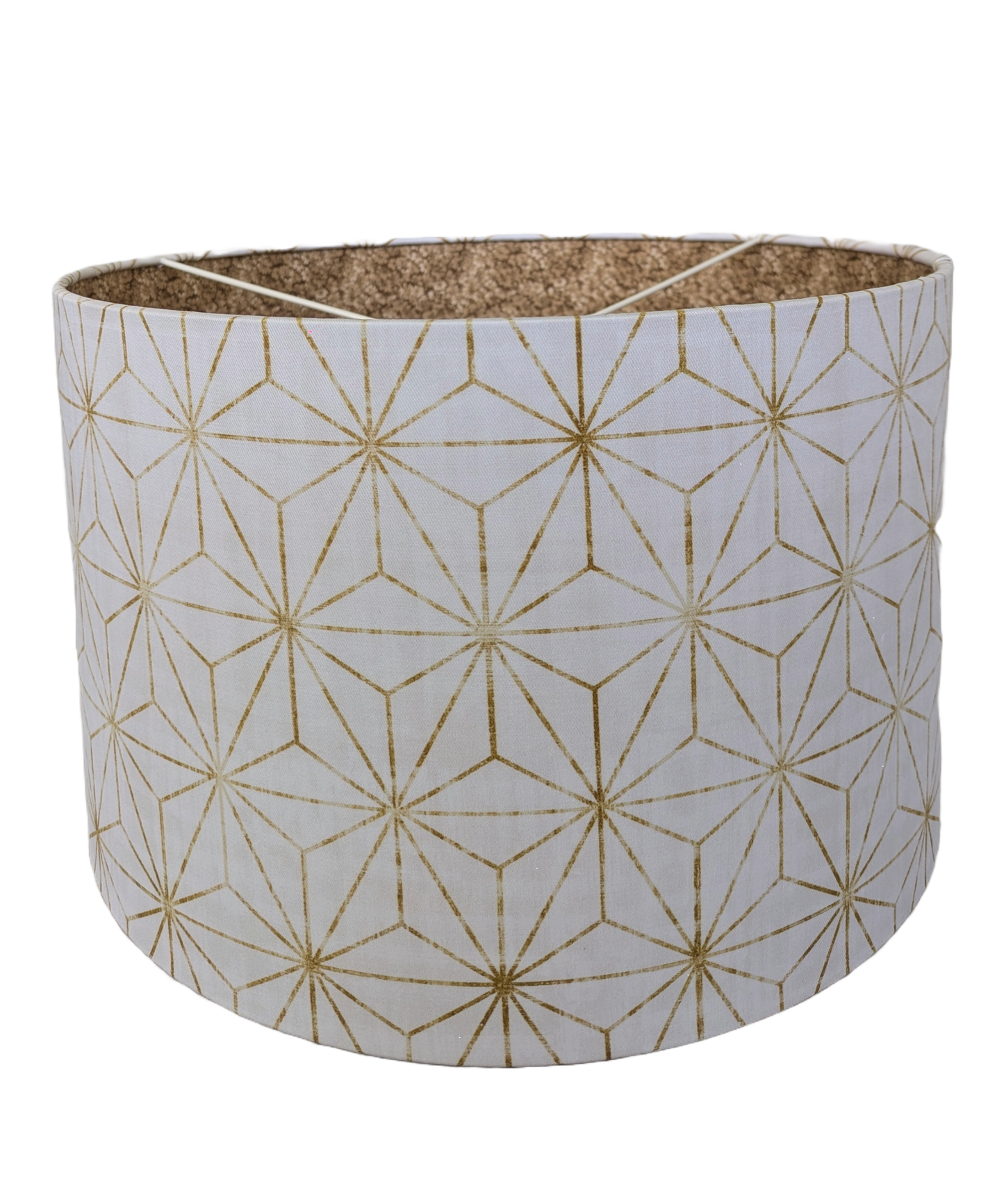 Star Geo White and Gold Double Sided fabric Lampshades 