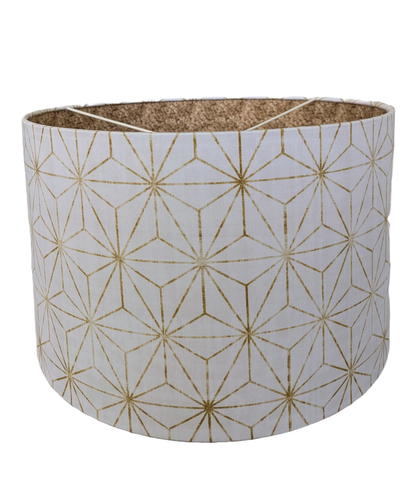 Star Geo White and Gold Double Sided fabric Lampshades 