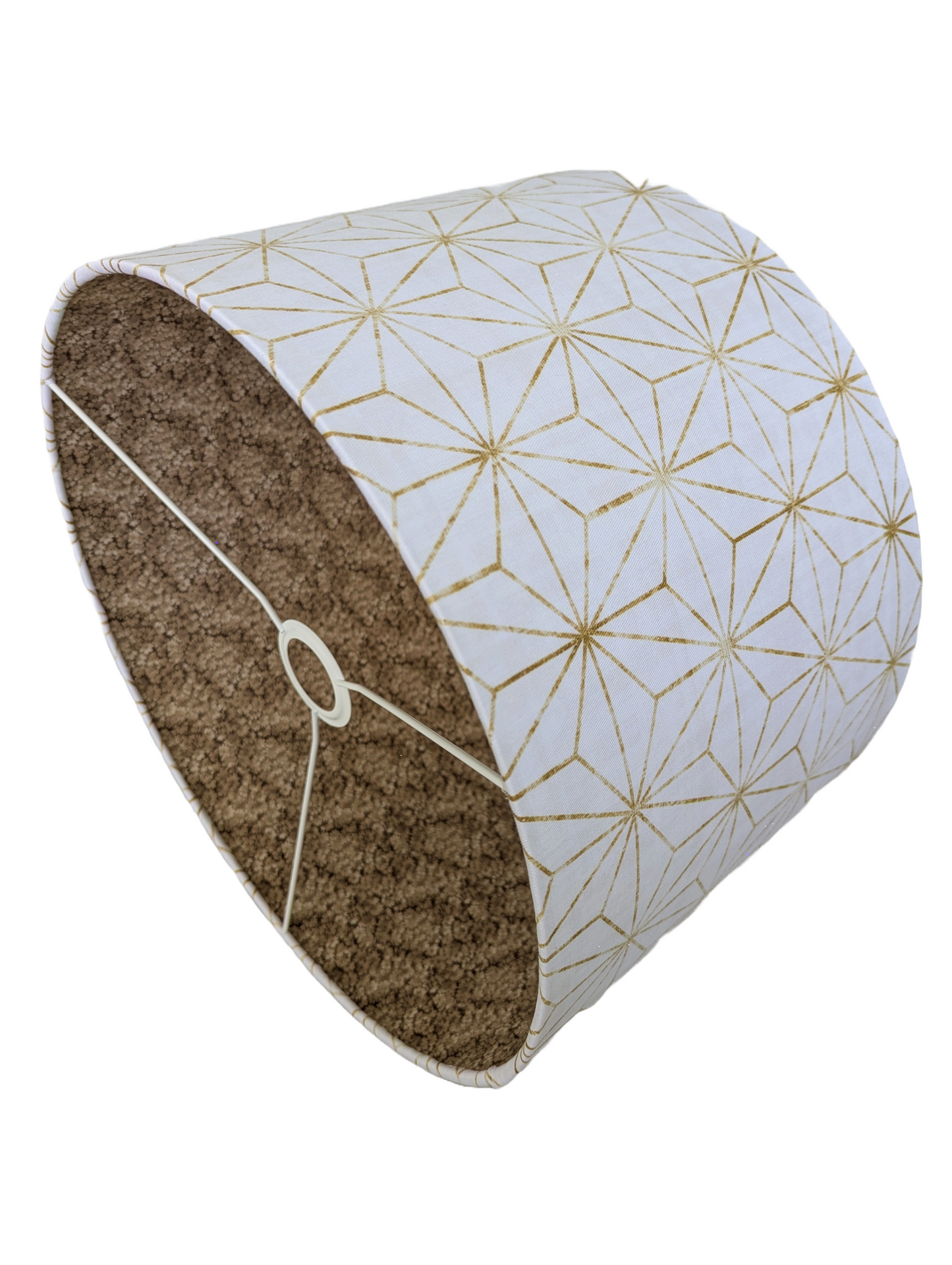 Star Geo White and Gold Double Sided fabric Lampshades 