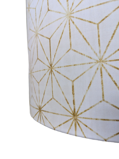 Star Geo White and Gold Double Sided fabric Lampshades 