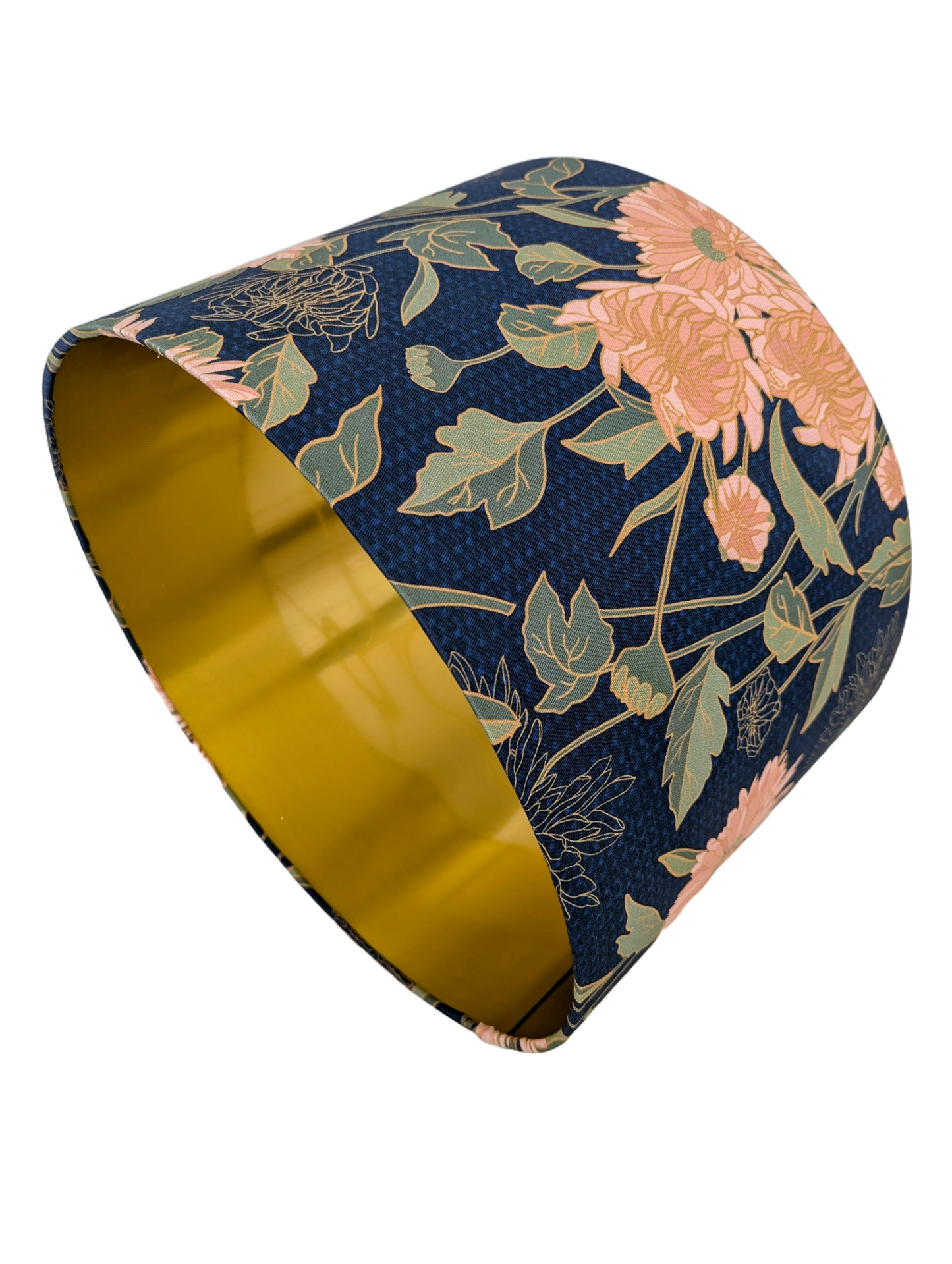 blue and pink flower fabric lampshades 