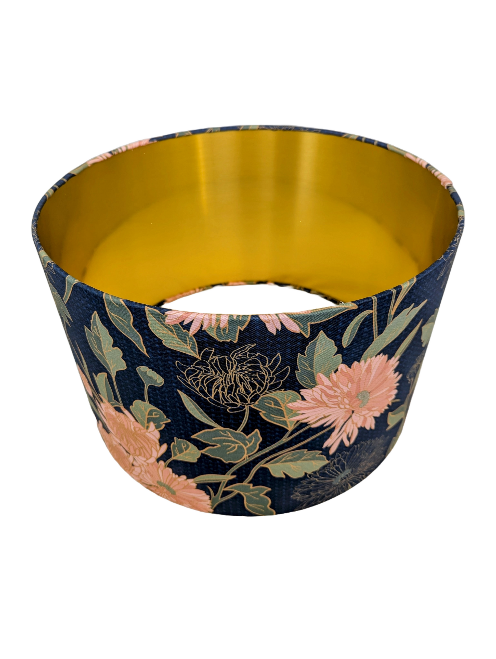 blue and pink flower fabric lampshades 