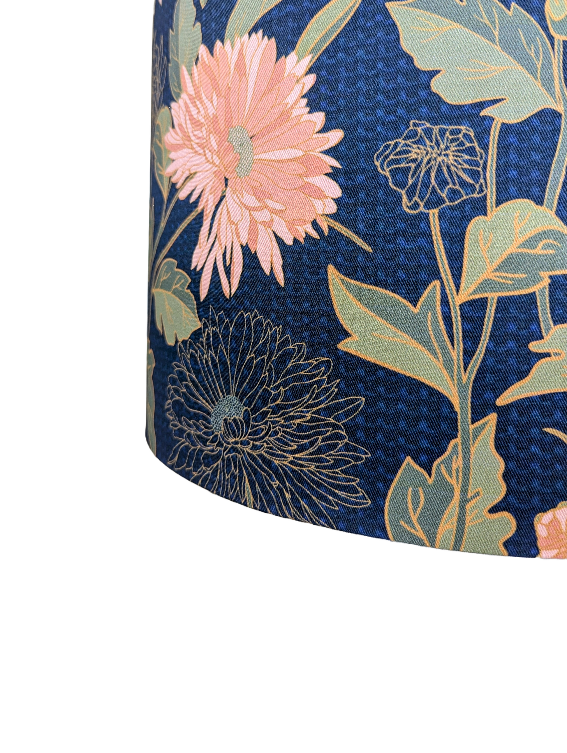 blue fabric lampshades 