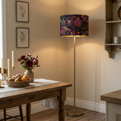 Vintage Dramatic Floral Lampshade