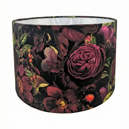 Vintage Dramatic Floral Lampshade
