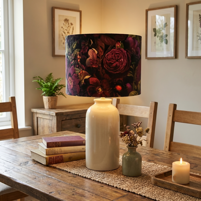 Vintage Dramatic Floral Lampshade