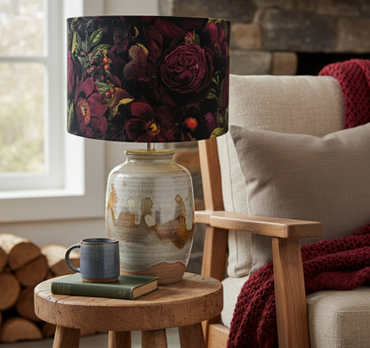 Vintage Dramatic Floral Lampshade