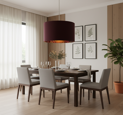 Burgundy Double Sided Floral Lampshades