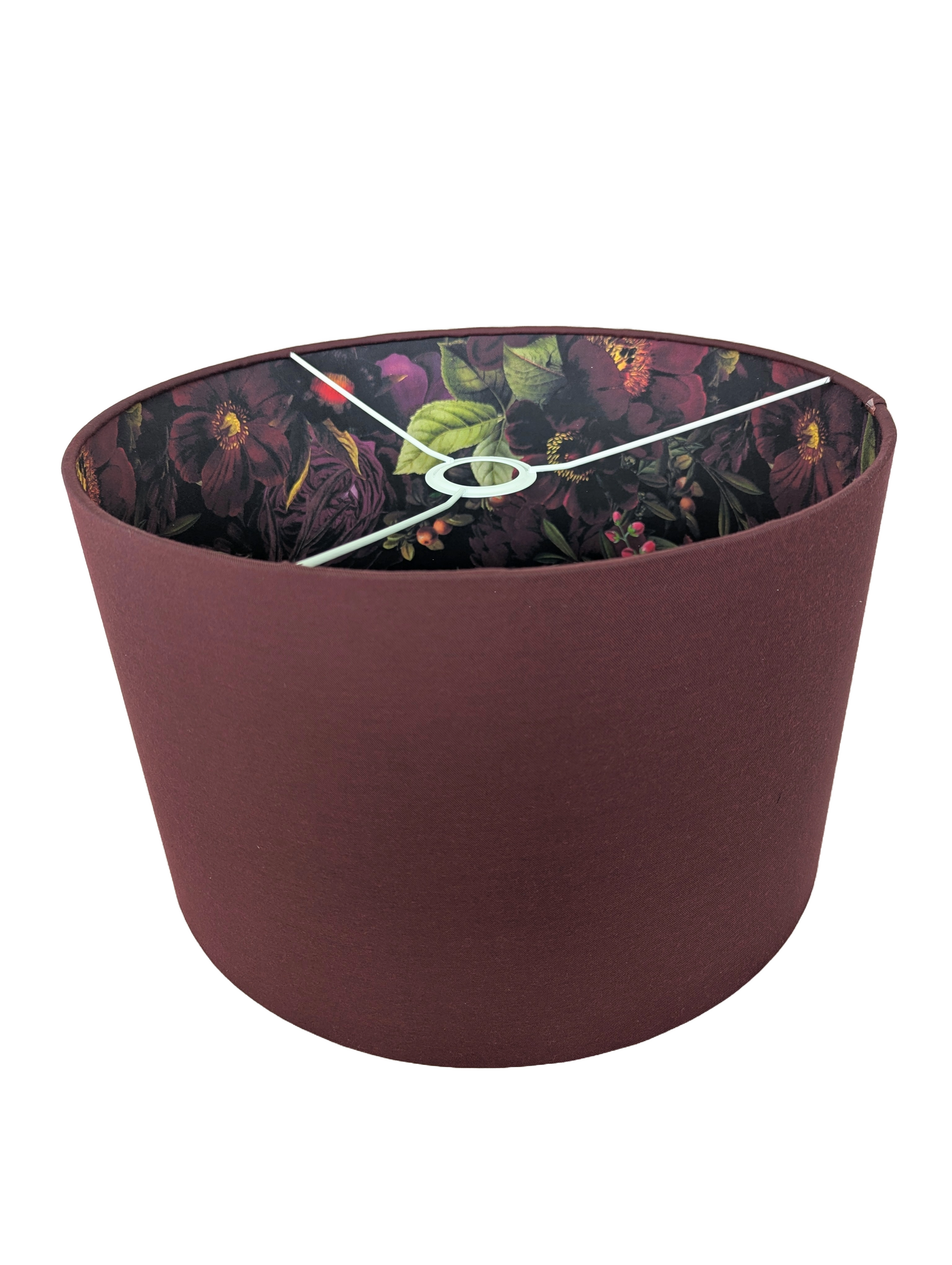 Burgundy Double Sided Floral Lampshades