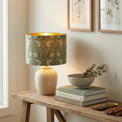 William Morries Antiqued Green Lampshade