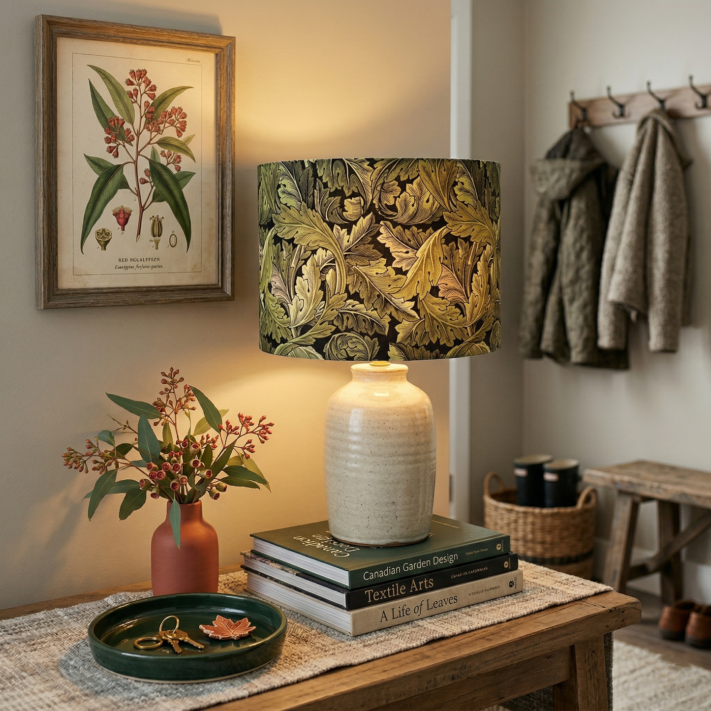 William Morris Acanthus in Tobacco Leaf Lampshade