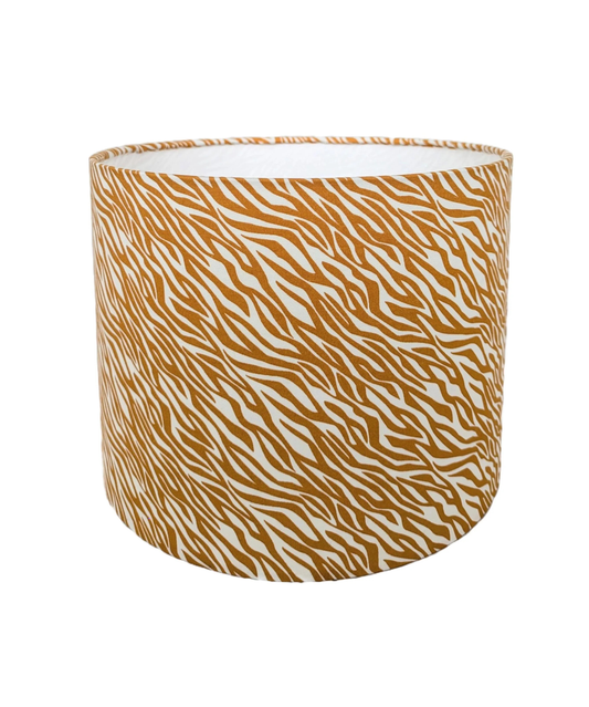 White & Yellow Animal Print Patterned Lampshade