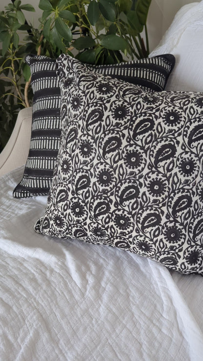 Siona Charcoal Cushion Cover