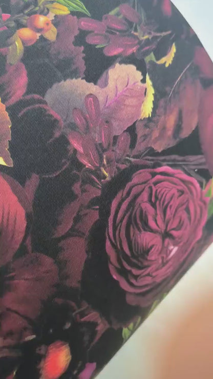 Vintage Dramatic Floral Lampshade