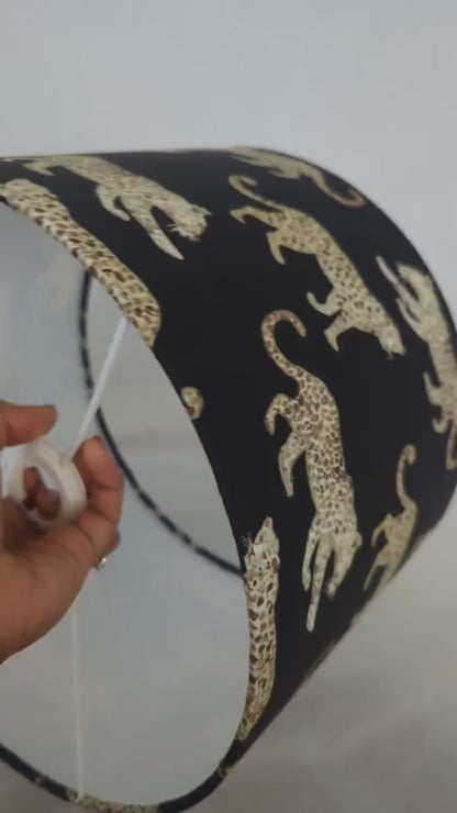 Leopard Parade Black Lampshade