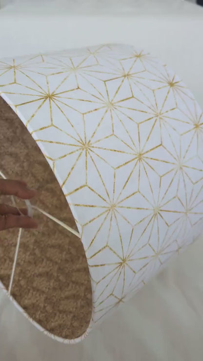Star Geo White and Gold Double Sided Lampshade