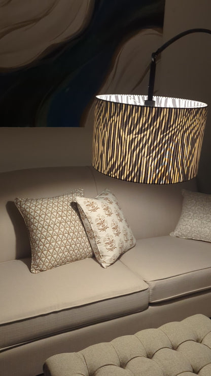 Black Strips and Zebra Print Double Sided Lampshade